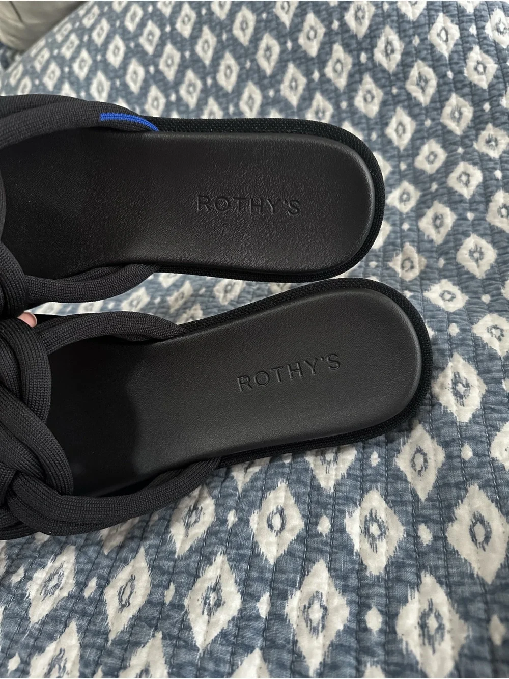 NWOB Rothy’s Summer Sandals 10.5 Black Braided Knot